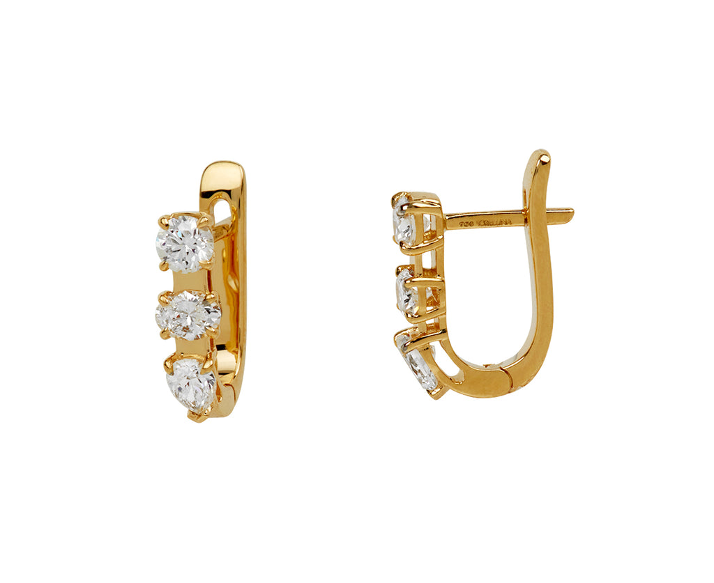 Multi-Shape Diamond Huggie Hoop Earrings