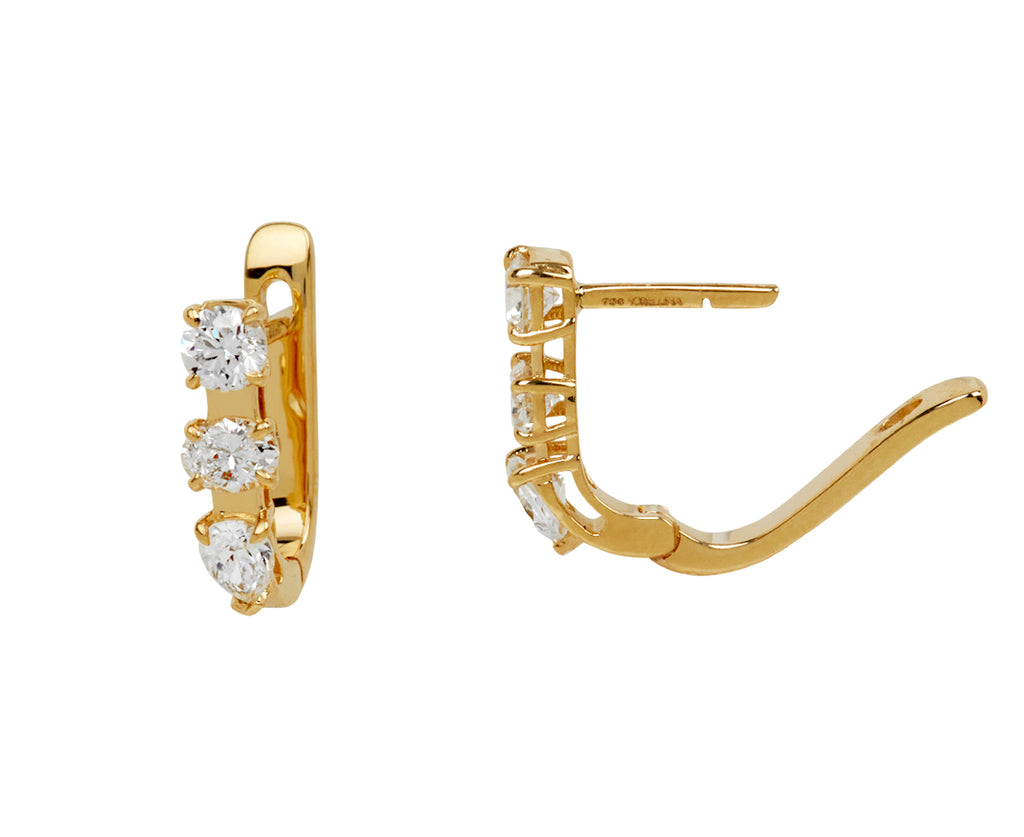 Multi-Shape Diamond Huggie Hoop Earrings