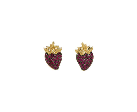 Sorellina Ruby Strawberry Stud Earrings