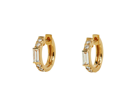 Sorellina Otto Diamond Huggie Hoops