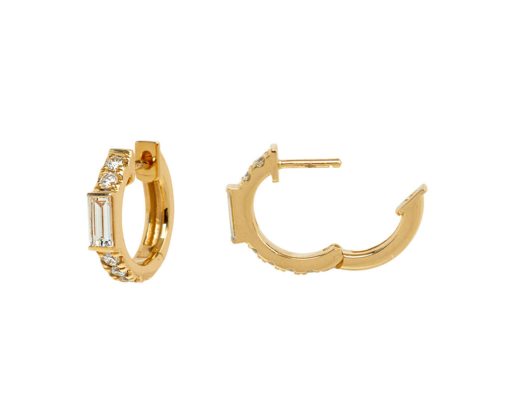 Sorellina Otto Diamond Huggie Hoops - closure