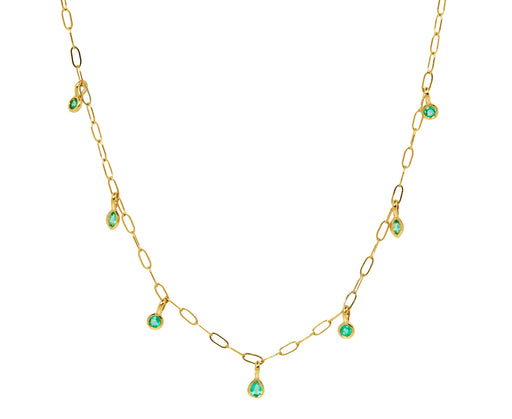 Emerald Drop Chain Necklace