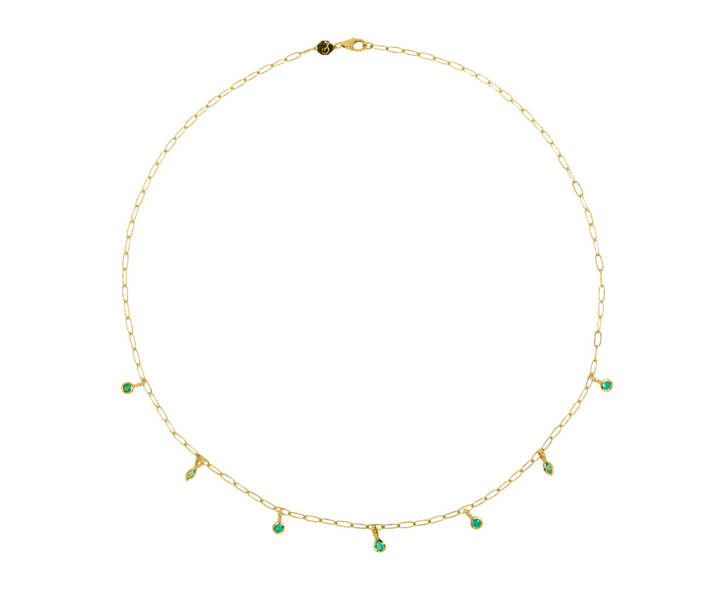 Emerald Drop Chain Necklace