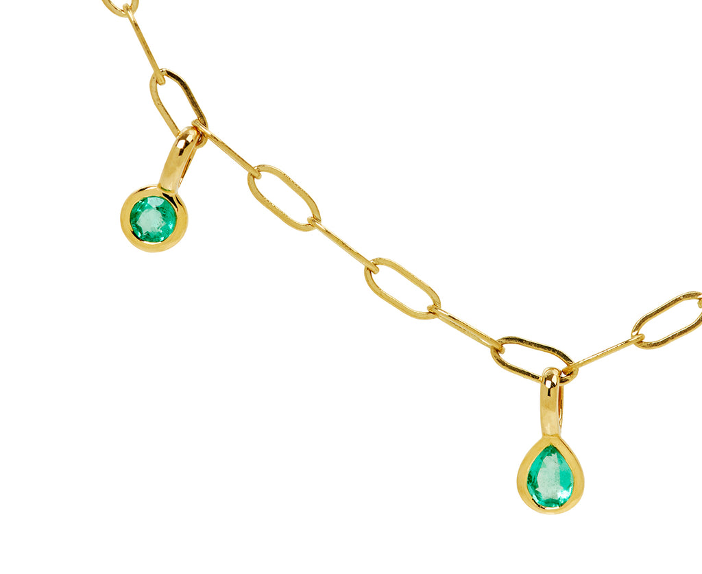Emerald Drop Chain Necklace