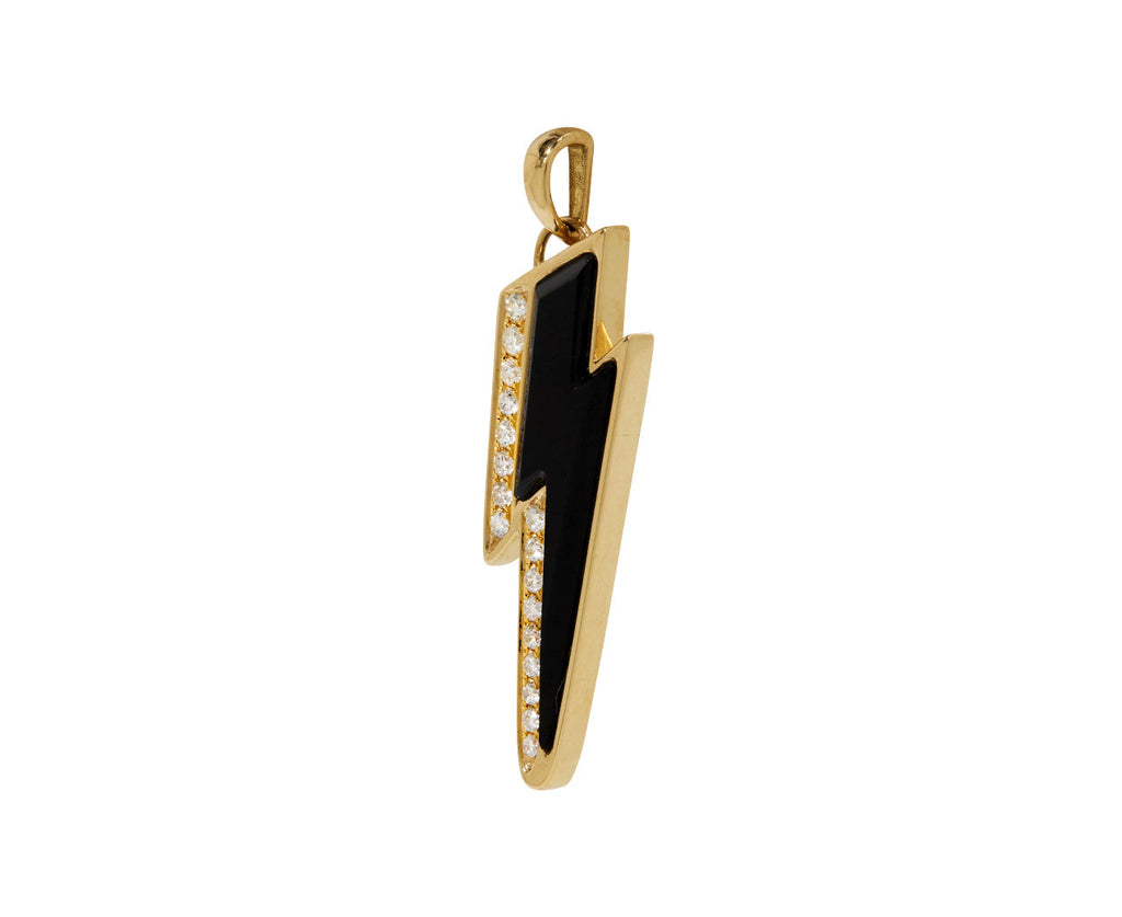 Black Onyx and Diamond Ziggy Bolt Pendant ONLY