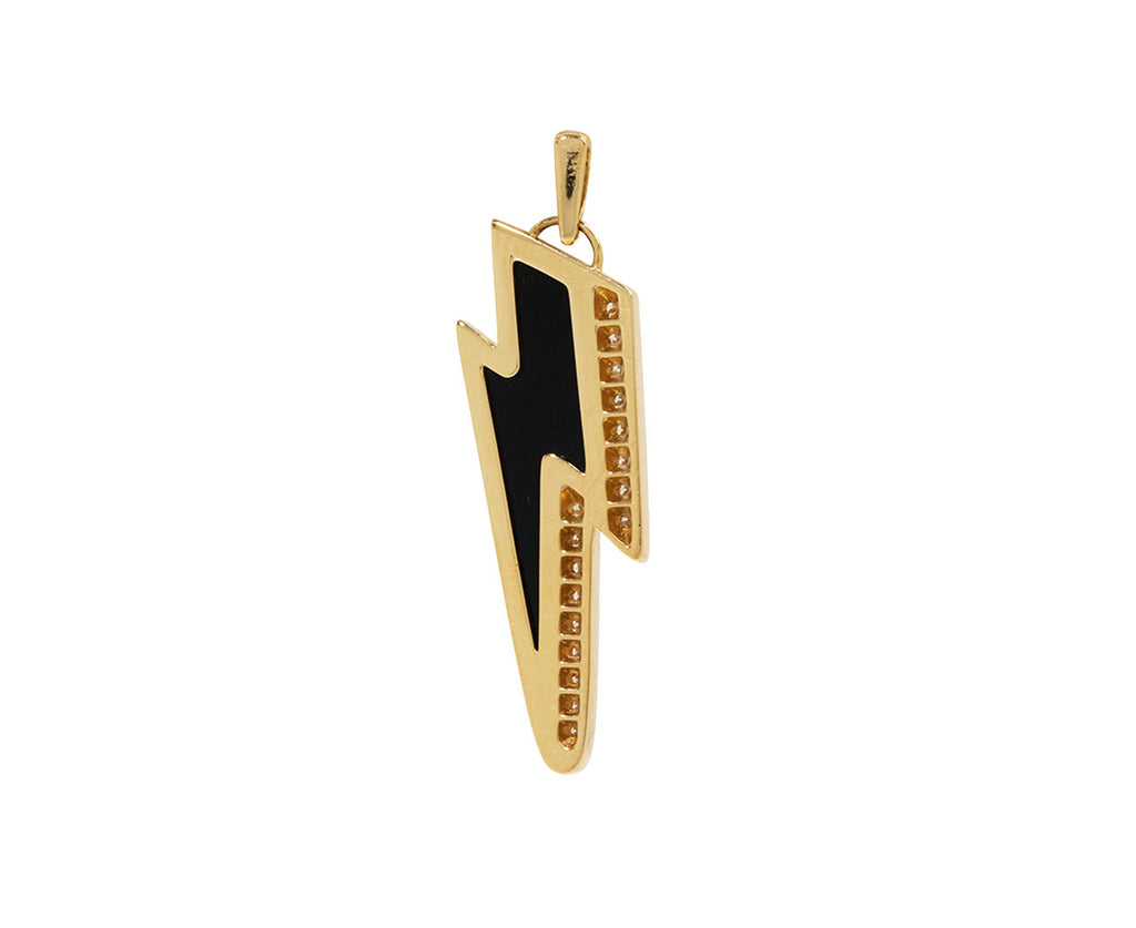 Black Onyx and Diamond Ziggy Bolt Pendant ONLY