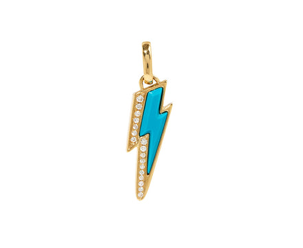 Turquoise and Diamond Mini Ziggy Bolt Pendant ONLY