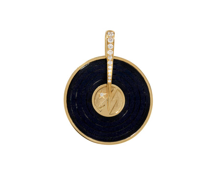 Onyx and Diamond Ziggy Record Pendant ONLY