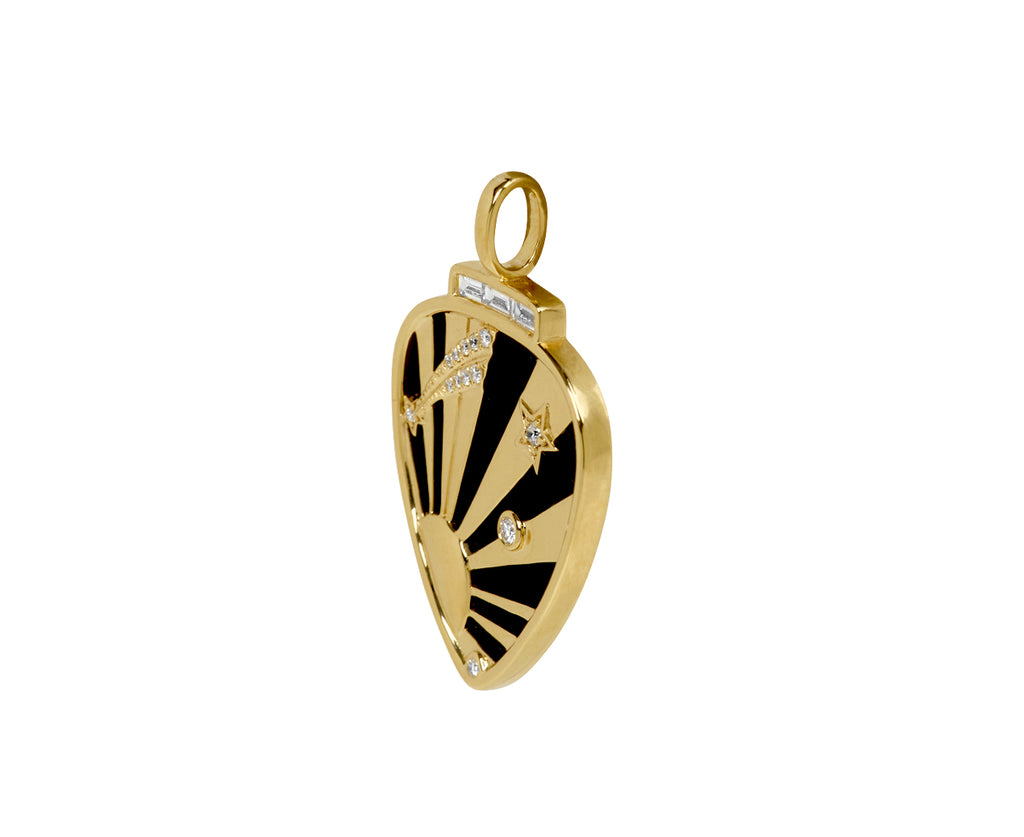 Black Onyx Guitar Pick Pendant ONLY