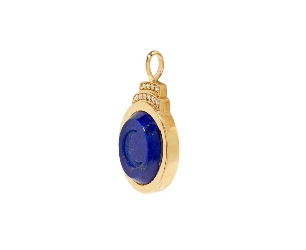 Lapis Crescent Signet Pendant ONLY