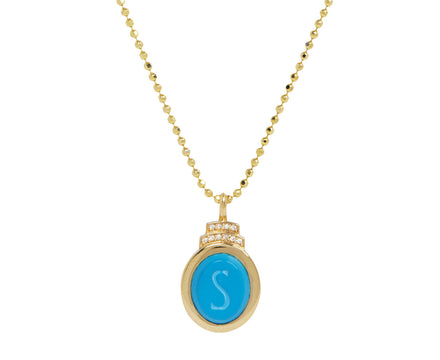 Turquoise Signet 'S' Pendant Necklace