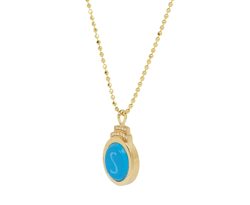 Turquoise Signet 'S' Pendant Necklace