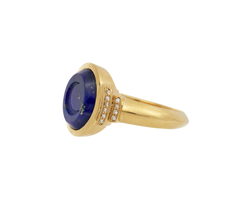 Crescent Lapis Signet Ring