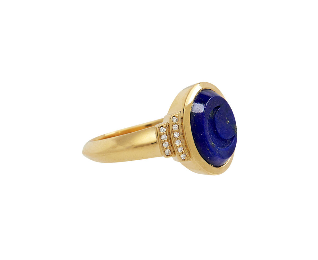 Crescent Lapis Signet Ring