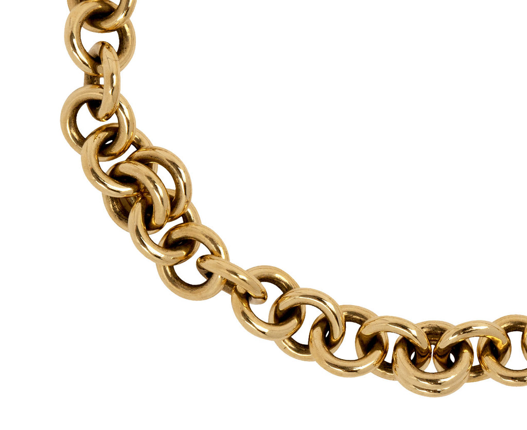 Spinelli Kilcollin Yellow Gold Multi Link Chain Bracelet Chain Close Up