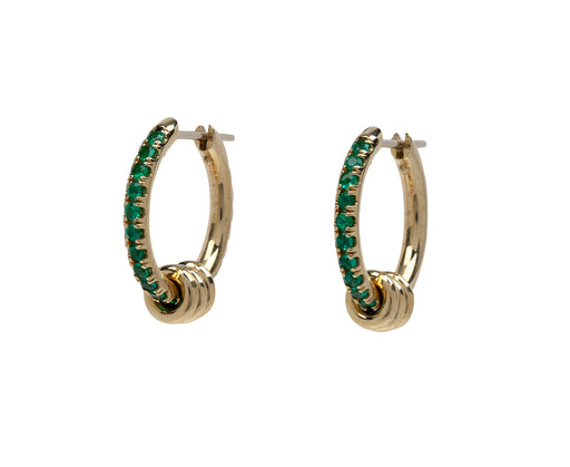 Emerald Ara Annulet Hoop Earrings