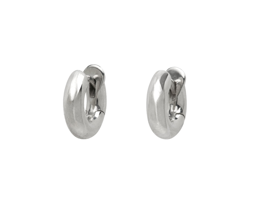 Silver Mini Macro Hoop Earrings