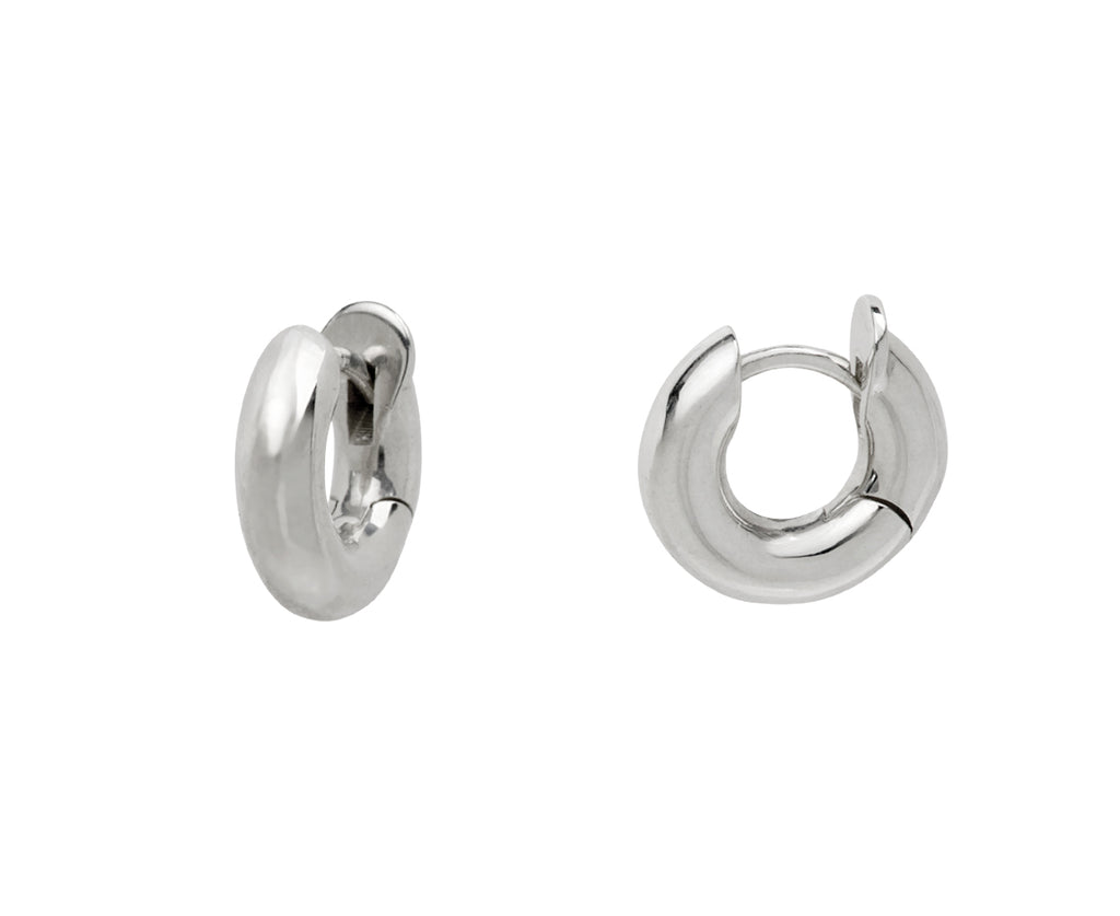 Silver Mini Macro Hoop Earrings
