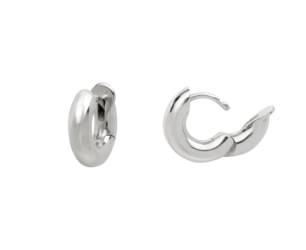 Silver Mini Macro Hoop Earrings