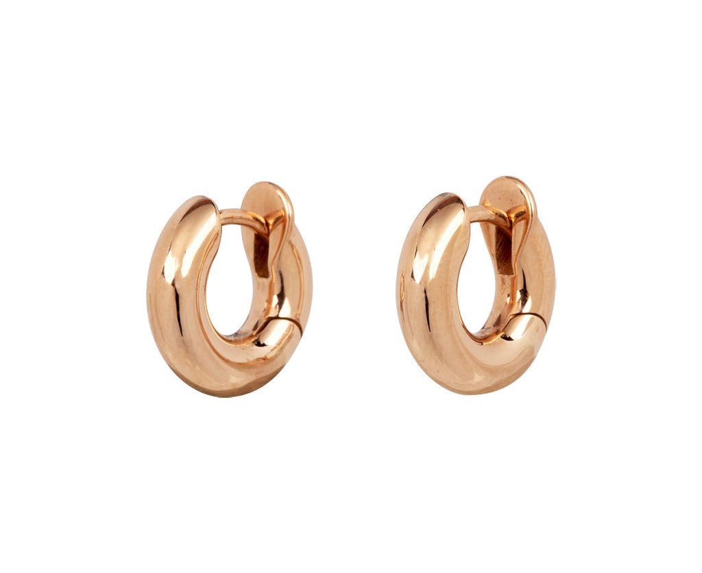 Rose Gold Mini Macro Hoop Earrings