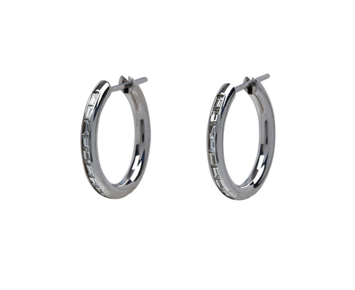 Baguette Diamond Miri Petite Blanc Hoop Earrings