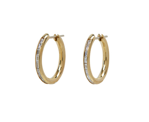 Baguette Diamond Miri Petite Hoop Earrings