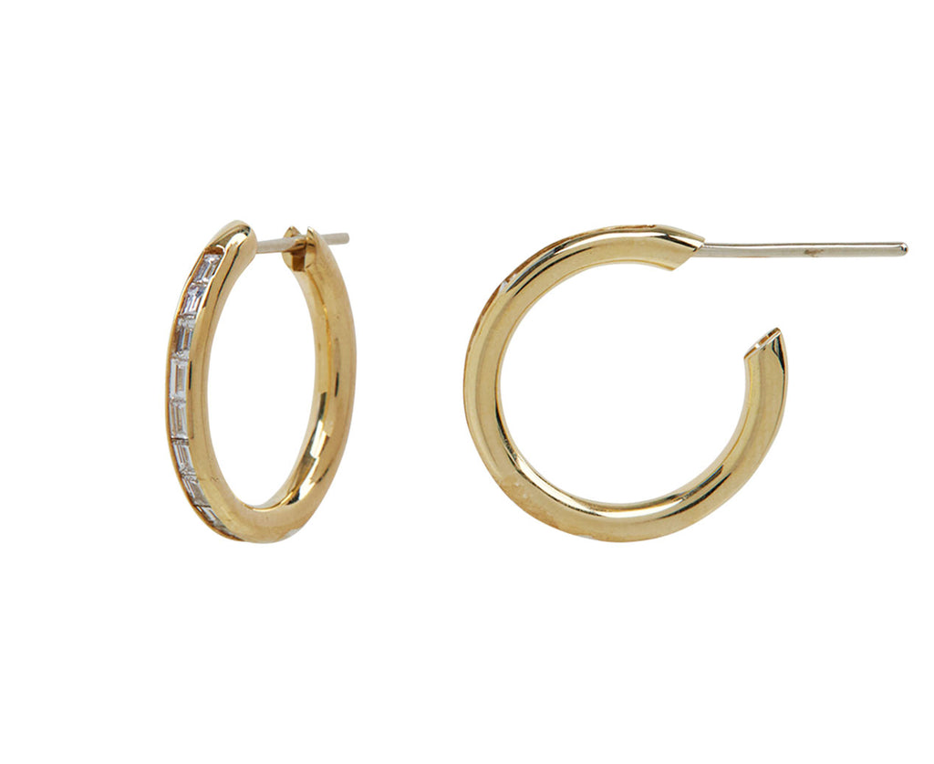 Baguette Diamond Miri Petite Hoop Earrings