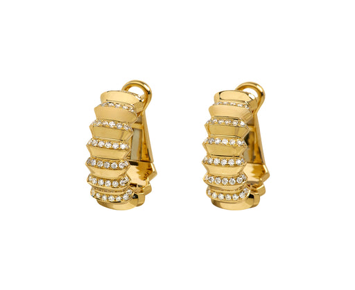 Pavé Diamond Borsh Hoop Earrings - TWISTonline 