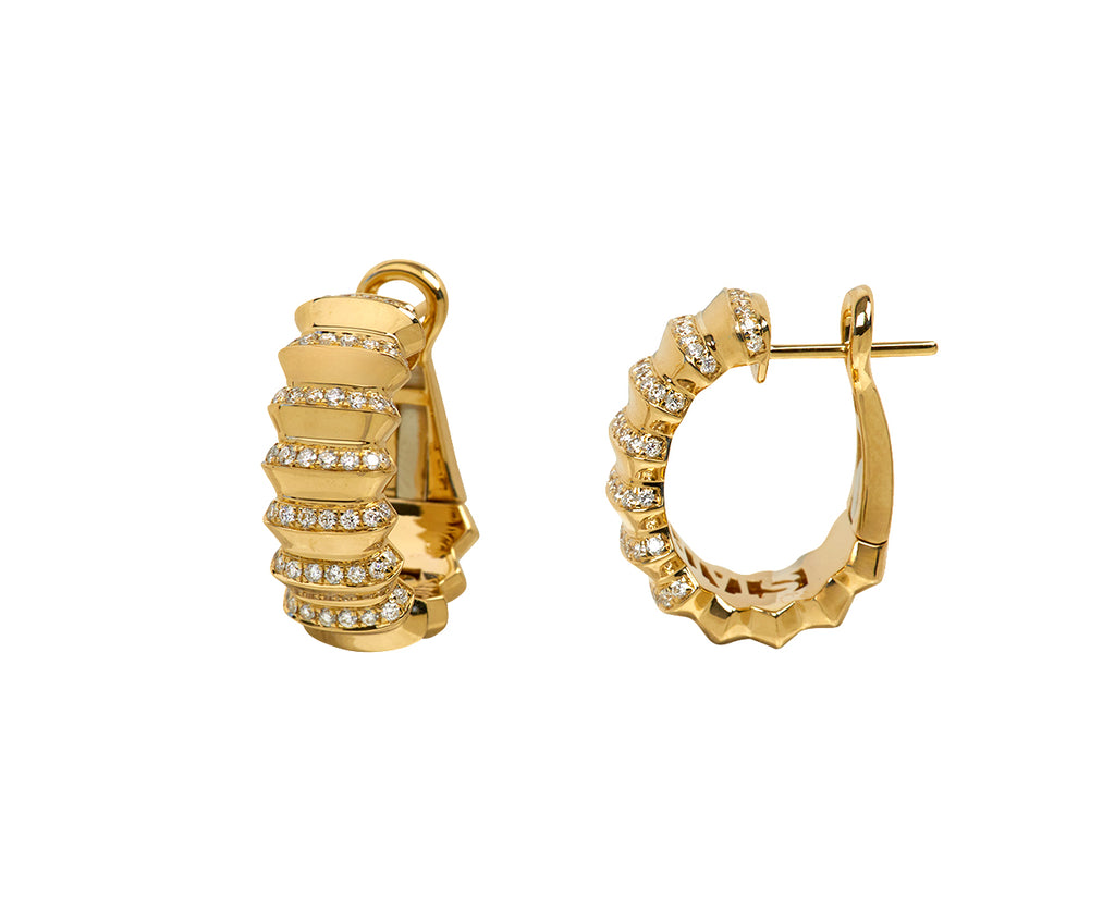 Pavé Diamond Borsh Hoop Earrings - TWISTonline 