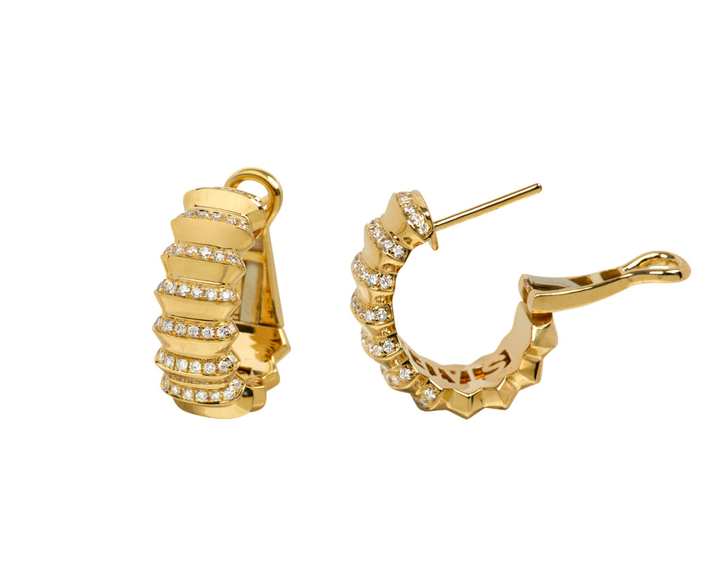 Pavé Diamond Borsh Hoop Earrings - TWISTonline 