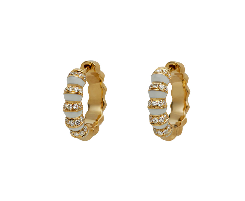Borsh Minor Bone White Hoop Earrings