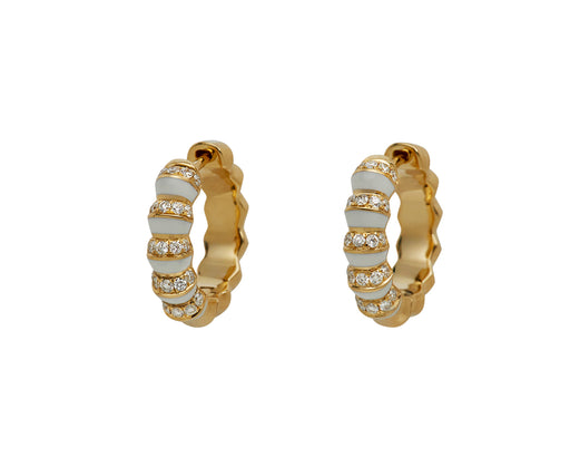 Borsh Minor Bone White Hoop Earrings