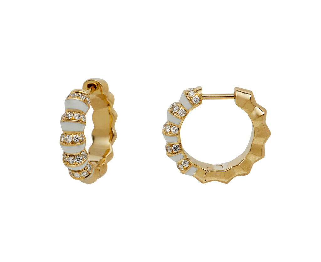 Borsh Minor Bone White Hoop Earrings