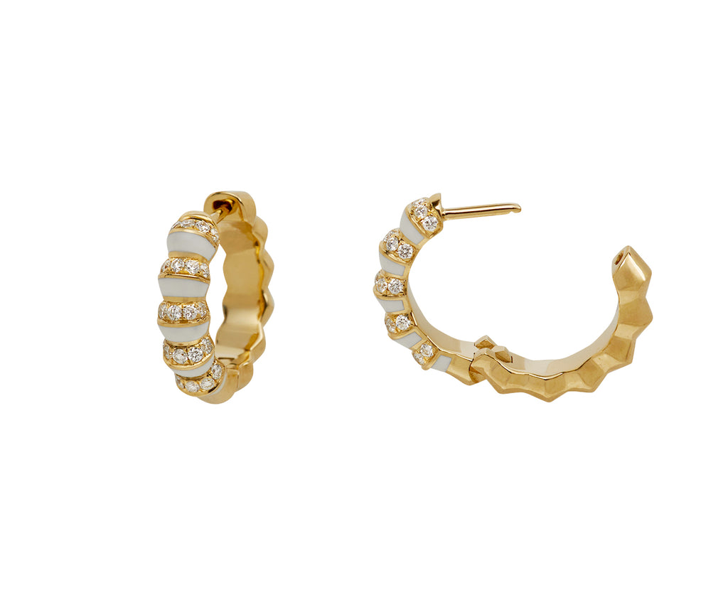 Borsh Minor Bone White Hoop Earrings