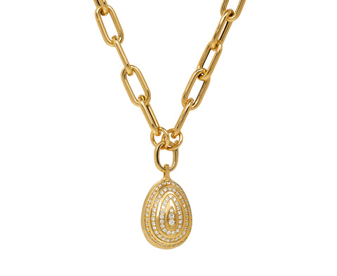 Diamond Cosmic Egg Orbit Locket Pendant Necklace