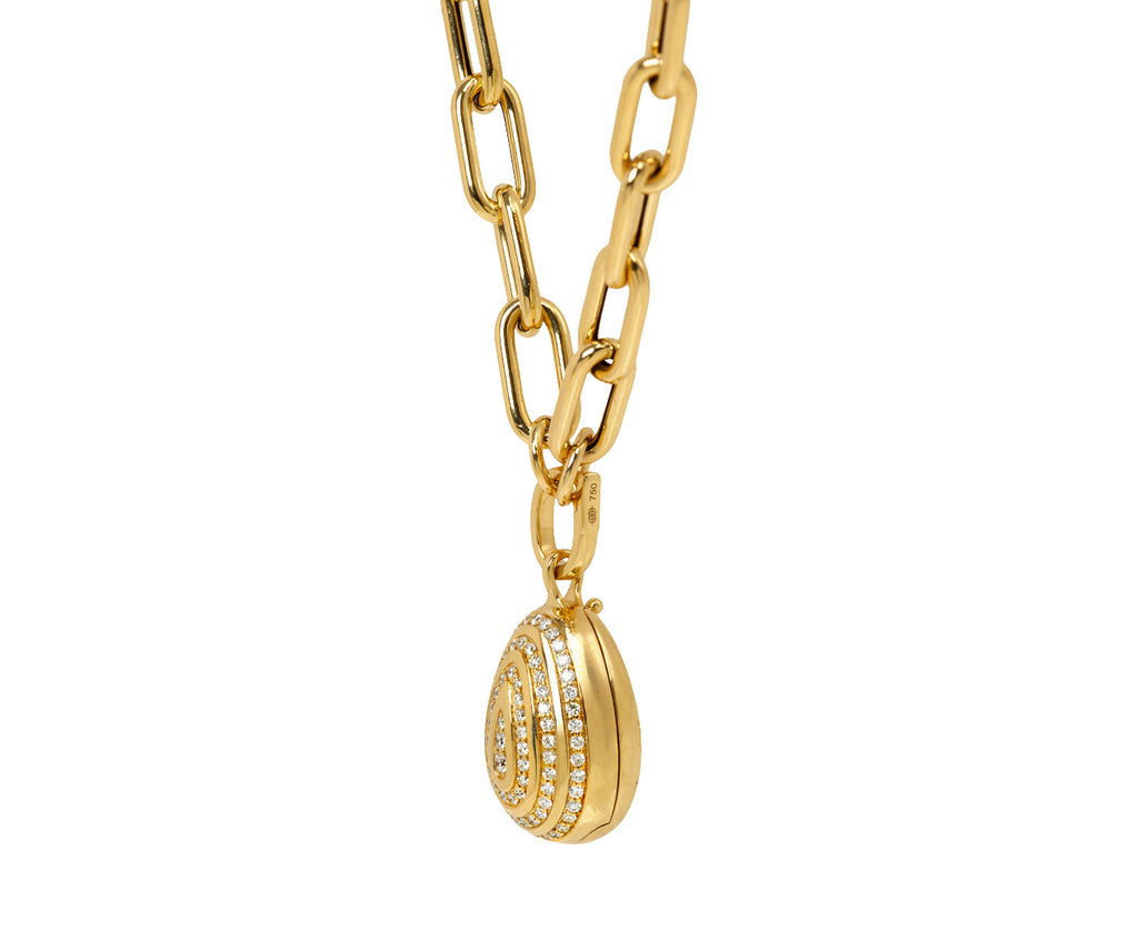 Diamond Cosmic Egg Orbit Locket Pendant Necklace
