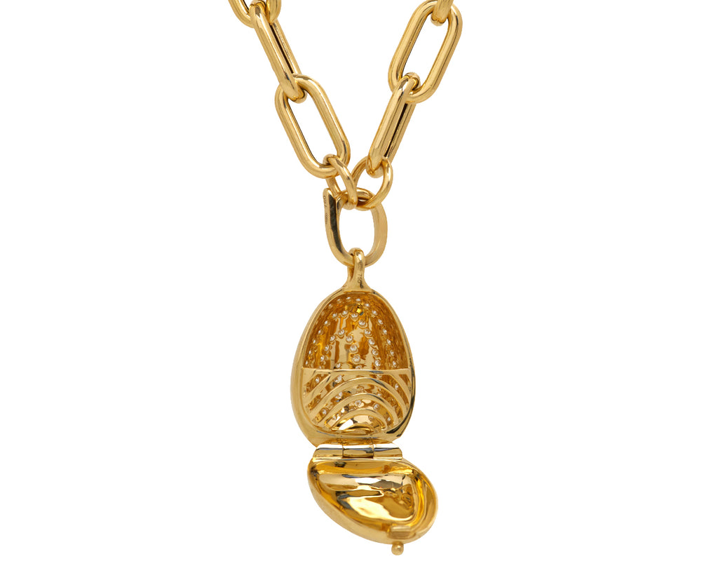 Diamond Cosmic Egg Orbit Locket Pendant Necklace