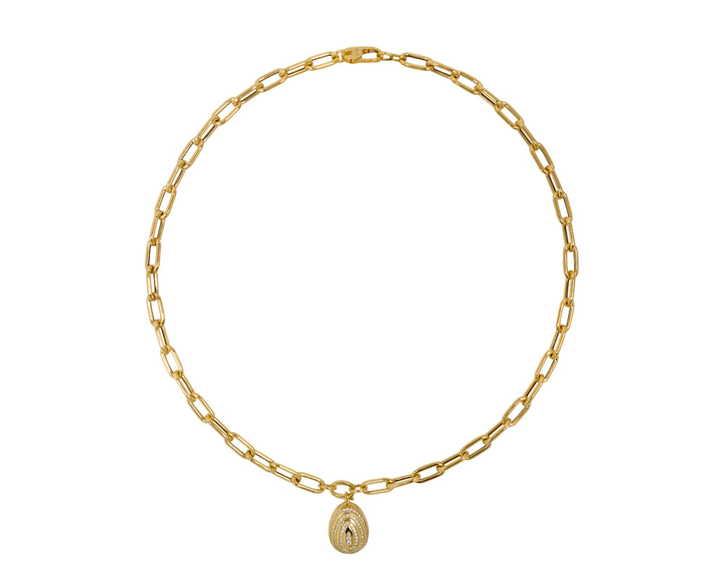 Diamond Cosmic Egg Orbit Locket Pendant Necklace