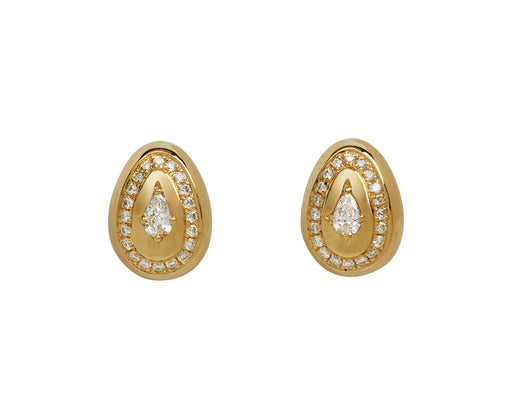 Cosmic Egg Petite Diamond Stud Earrings
