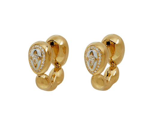 Cosmic Egg Bone White Hoop Earrings