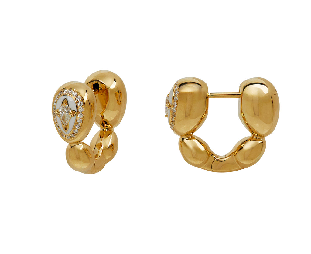 Cosmic Egg Bone White Hoop Earrings