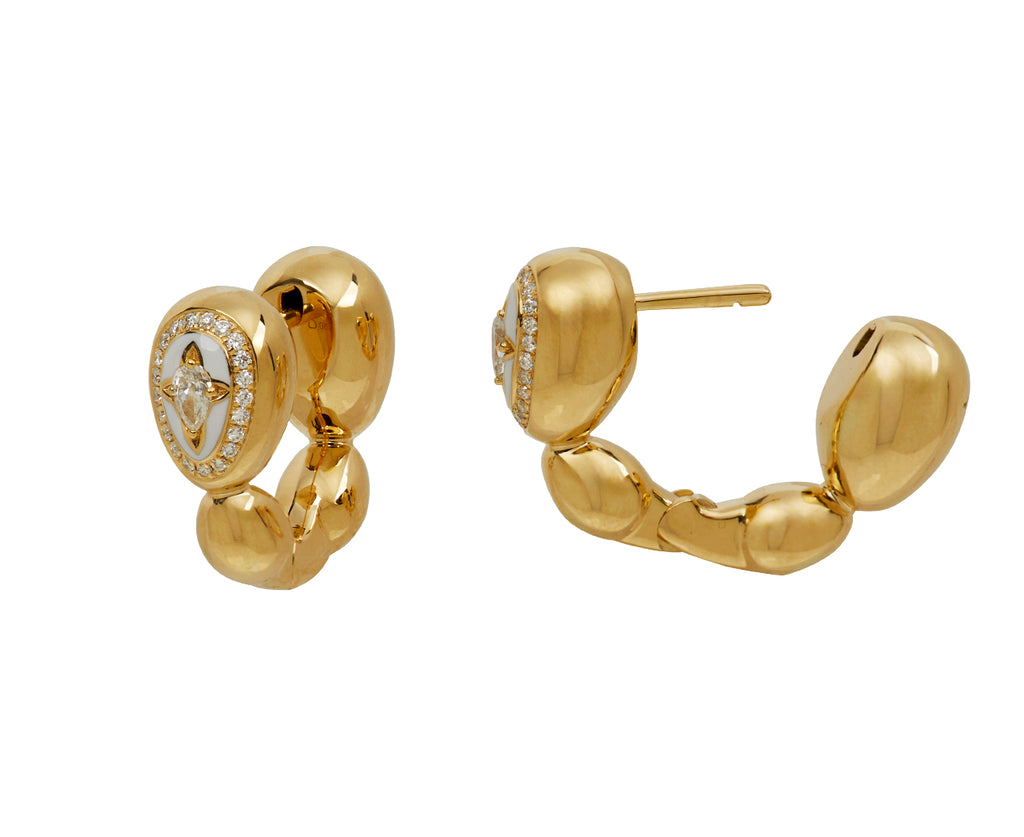 Cosmic Egg Bone White Hoop Earrings