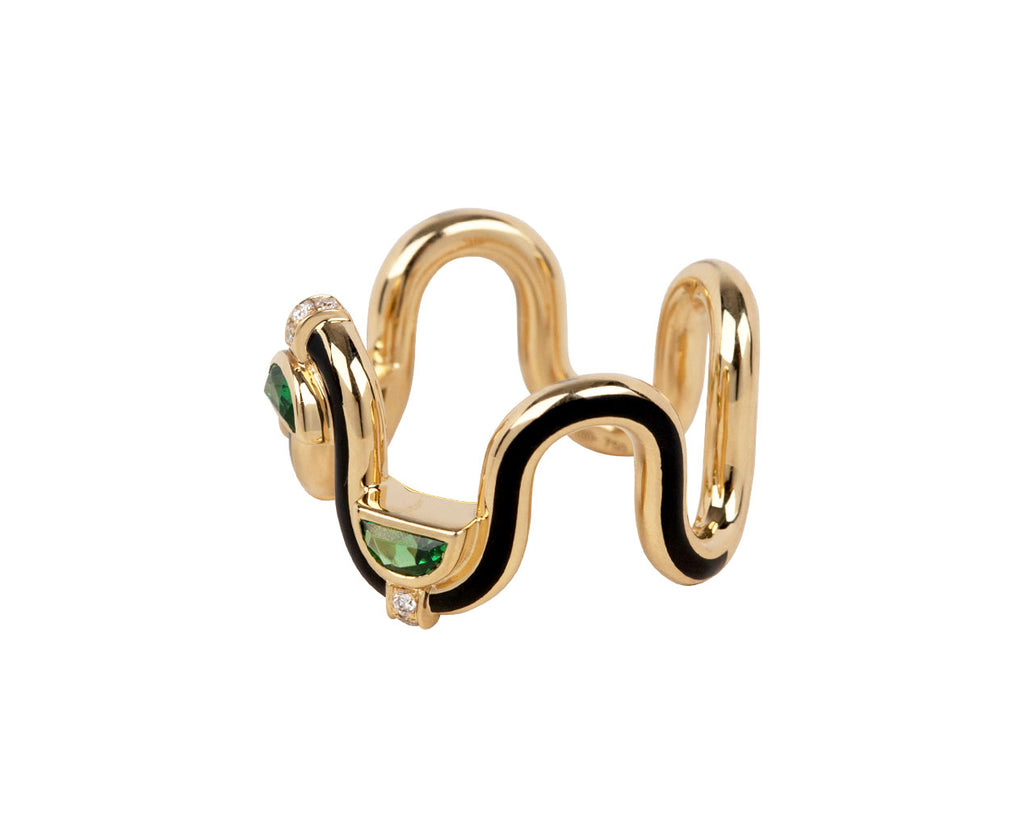 Edessa Epaulette Tsavorite Enchantress Ring