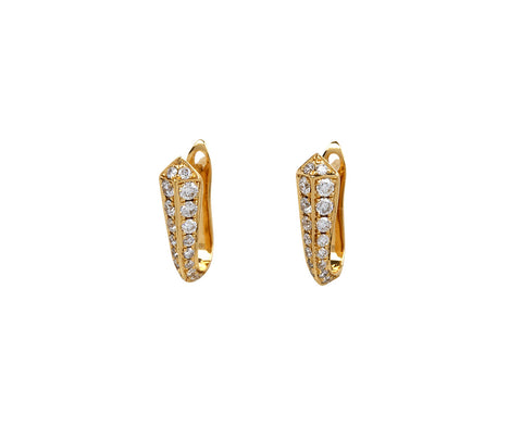 Diamond Borsh Minor Hoop Earrings