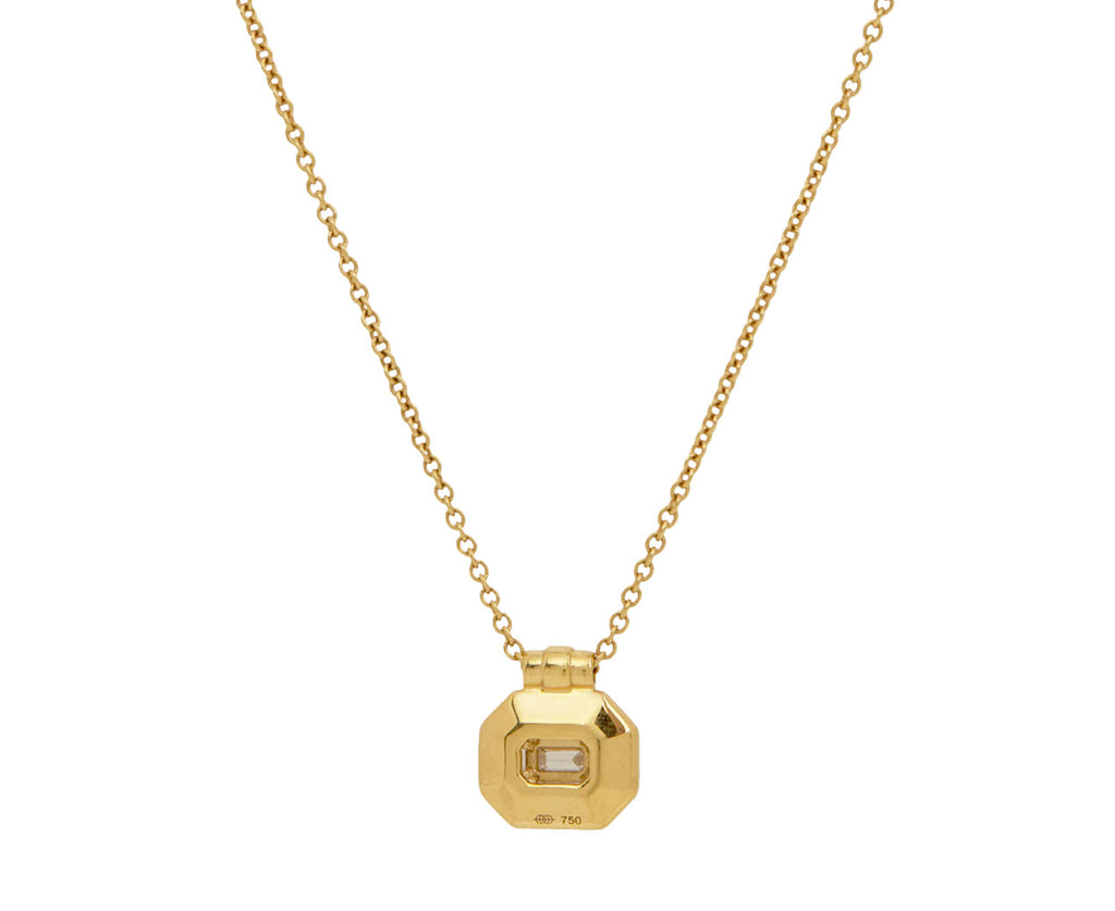 Black Cabot Minor Enamel and Diamond Pendant Necklace