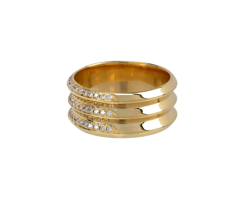 State Property Borsh Triplet Pavé Ring Side View