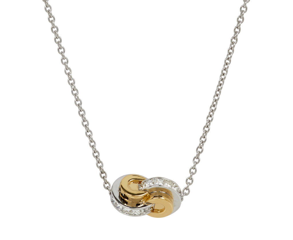 Two Toned Raisina Diamond Pendant Necklace
