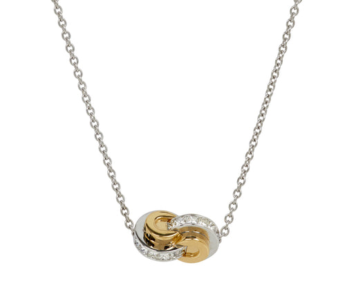 Two Toned Raisina Diamond Pendant Necklace