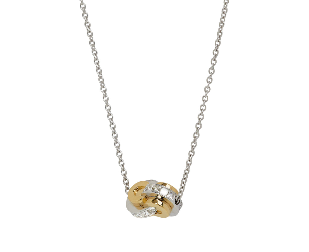 Two Toned Raisina Diamond Pendant Necklace