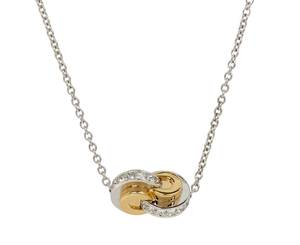 Two Toned Raisina Diamond Pendant Necklace